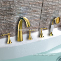 Golden Finished Tub Mounted Luxury Bath Taps